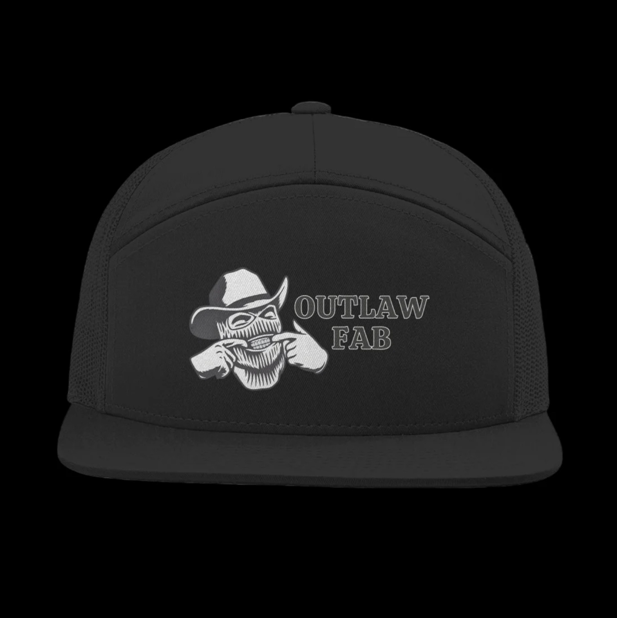Outlaw Fab Black Seven-Panel Trucker hat